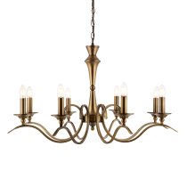 Killeen 8 Light Metal Semi-Flush Pendant Ceiling Light In Brass