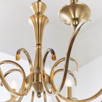 Killeen 8 Light Metal Semi-Flush Pendant Ceiling Light In Brass