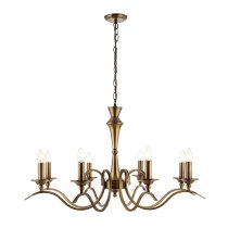 Killeen 8 Light Metal Semi-Flush Pendant Ceiling Light In Brass