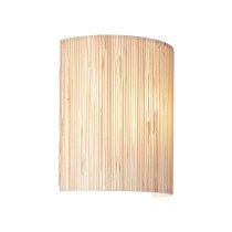 Leander Natural Seagrass Drum Shade Wall Light In Matt Black