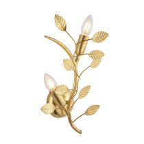 Laveen 2 Light Metal Floral Flush Wall Light In Gold