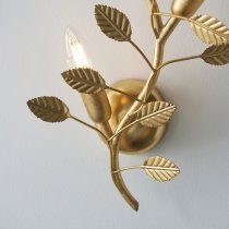 Laveen 2 Light Metal Floral Flush Wall Light In Gold