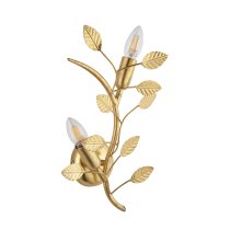 Laveen 2 Light Metal Floral Flush Wall Light In Gold