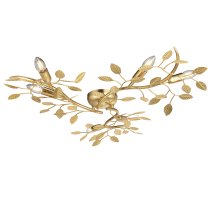 Laveen 6 Light Metal Floral Flush Ceiling Light In Gold