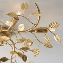 Laveen 6 Light Metal Floral Flush Ceiling Light In Gold