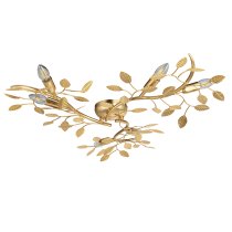 Laveen 6 Light Metal Floral Flush Ceiling Light In Gold