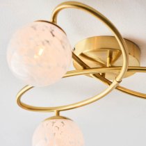 Maryville White Confetti Glass Shades Ceiling Light In Gold