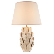 Lenoir White 35cm Shade Ceramic Table Lamp In Ivory