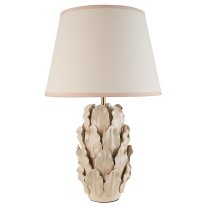 Lenoir White 35cm Shade Ceramic Table Lamp In Ivory