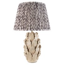 Lincoln Pearl Grey 35cm Shade Ceramic Table Lamp In Ivory