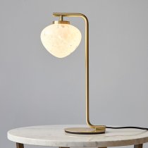 Mackay White Confetti Glass Table Lamp In Satin Brass