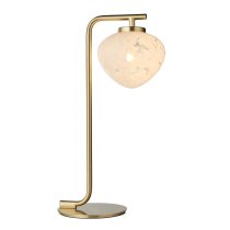 Mackay White Confetti Glass Table Lamp In Satin Brass