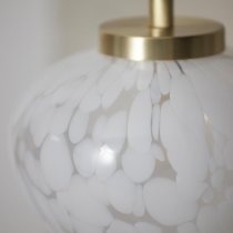 Mackay White Confetti Glass Table Lamp In Satin Brass