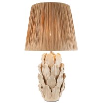 Reston Natural Fabric Shade Ceramic Table Lamp In Ivory