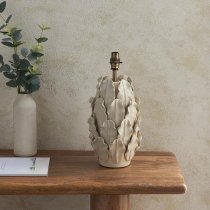 Reston Natural Fabric Shade Ceramic Table Lamp In Ivory