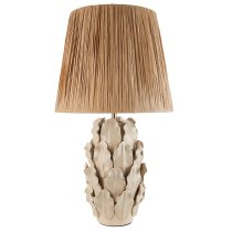 Reston Natural Fabric Shade Ceramic Table Lamp In Ivory