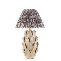 Riyadh Pearl Grey 30cm Shade Small Ceramic Table Lamp In Ivory