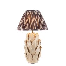 Zapopan Pearl Grey 30cm Shade Small Ceramic Table Lamp In Ivory