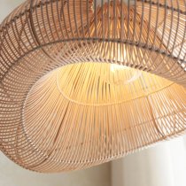 Muskegon Hand Woven Rattan Shade Pendant Ceiling Light In Natural