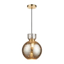 Muskogee Blown Glass Pendant Ceiling Light In Brass