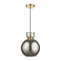 Muskogee Blown Glass Pendant Ceiling Light In Brass