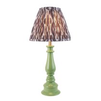 Laredo Pearl Grey 25cm Shade Resin Table Lamp In Cotswold Green