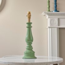 Laredo Pearl Grey 25cm Shade Resin Table Lamp In Cotswold Green