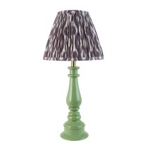 Laredo Pearl Grey 25cm Shade Resin Table Lamp In Cotswold Green