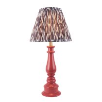 Laredo Pearl Grey 25cm Shade Resin Table Lamp In Pink Clay