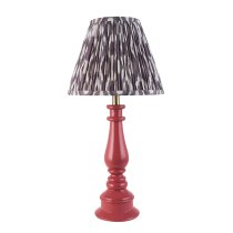 Laredo Pearl Grey 25cm Shade Resin Table Lamp In Pink Clay