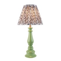 Lincoln Pearl Grey 25cm Shade Resin Table Lamp In Cotswold Green