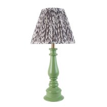 Lincoln Pearl Grey 25cm Shade Resin Table Lamp In Cotswold Green