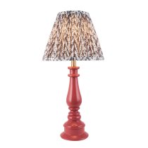 Lincoln Pearl Grey 25cm Shade Resin Table Lamp In Pink Clay