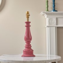 Lincoln Pearl Grey 25cm Shade Resin Table Lamp In Pink Clay