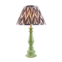 Zapopan Pearl Grey 30cm Shade Resin Table Lamp In Cotswold Green