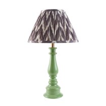 Zapopan Pearl Grey 30cm Shade Resin Table Lamp In Cotswold Green