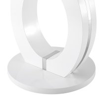 Halo High Gloss Dining Table Round In White Milo Marble Effect