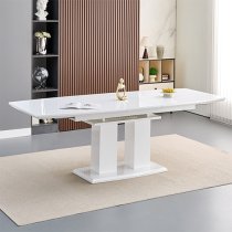 Genisimo Large Gloss Extending Dining Table 6 Demi Z Grey Chairs