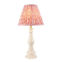 Riyadh Coral Pink 25cm Shade Resin Table Lamp In Almond White