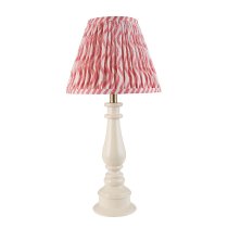 Riyadh Coral Pink 25cm Shade Resin Table Lamp In Almond White