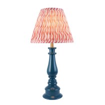 Riyadh Coral Pink 25cm Shade Resin Table Lamp In Marlin Blue