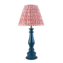 Riyadh Coral Pink 25cm Shade Resin Table Lamp In Marlin Blue