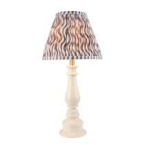 Riyadh Pearl Grey 25cm Shade Resin Table Lamp In Almond White