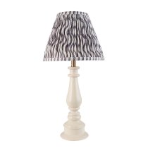 Riyadh Pearl Grey 25cm Shade Resin Table Lamp In Almond White