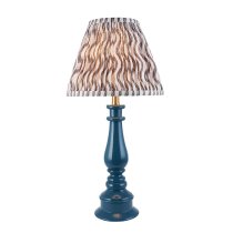 Riyadh Pearl Grey 25cm Shade Resin Table Lamp In Marlin Blue