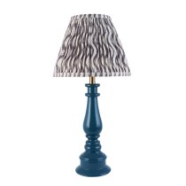 Riyadh Pearl Grey 25cm Shade Resin Table Lamp In Marlin Blue