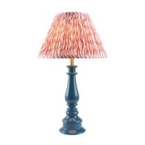 Riyadh Coral Pink 30cm Shade Resin Table Lamp In Marlin Blue