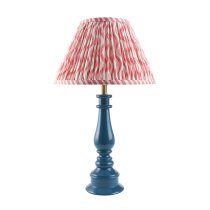 Riyadh Coral Pink 30cm Shade Resin Table Lamp In Marlin Blue