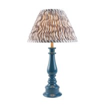 Riyadh Pearl Grey 30cm Shade Resin Table Lamp In Marlin Blue