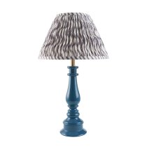 Riyadh Pearl Grey 30cm Shade Resin Table Lamp In Marlin Blue